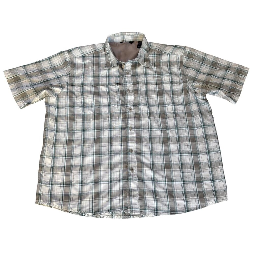 WRANGLER PLAID SHIRT SHORT SLEEVE MENS SIZE XL WESTERN CASUAL POCKETS BUTTON UP